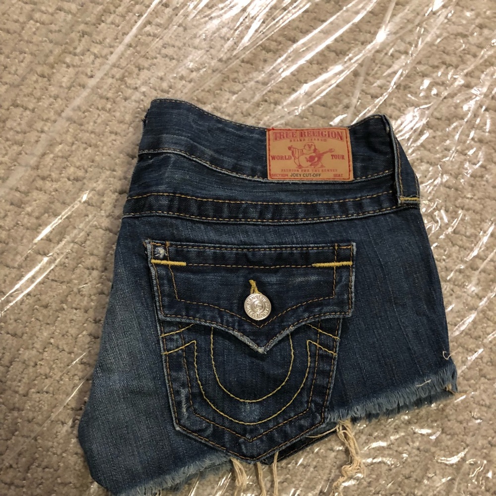 True Religion Denim Cut Offs 27